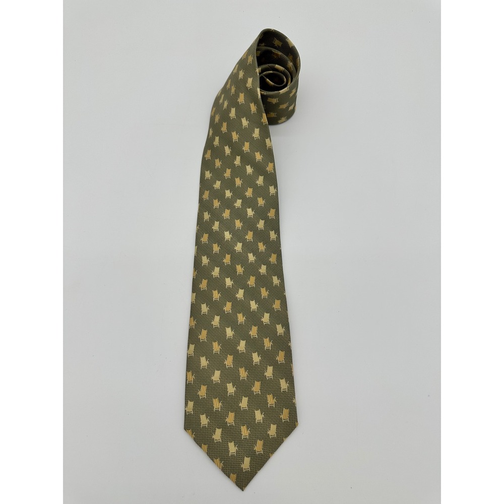 Tommy Bahama Tie Mens Off Island Tropical Beach Chair Silk Blend Green OS